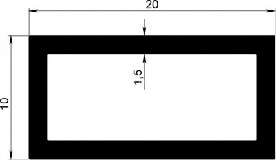 Бокс алюминиевый 10х20х1,5 мм серебро 3 м