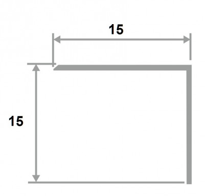 Латунный уголок равнополочный 15х15 PА 15 OA антик 2,7м