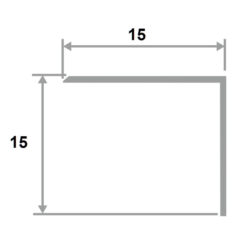 Латунный уголок равнополочный 15х15 PА 15 OA антик 2,7м