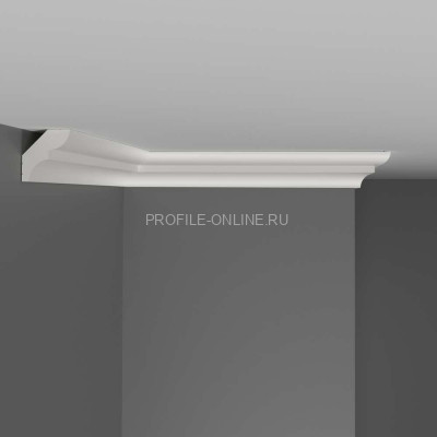 Плинтус потолочный гладкий DECOMASTER D008ДМ (28x26x2000) ударопрочный, белый, под покраску