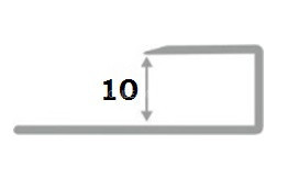 Нержавеющий П-образный профиль стальной окантовочный 10 мм SB203-10H золото глянец 2,7 м