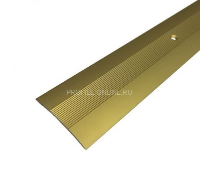 Одноуровневый порог алюминиевый с рифлением 39 мм А5 Золото КЕ 2,7 м (упаковка 10 штук)