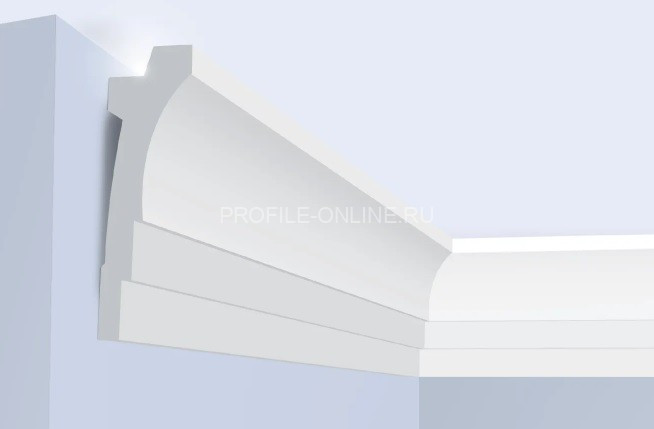 Потолочный плинтус под светодиодную ленту 21х70 мм HiWood A70V1 белый 200 см