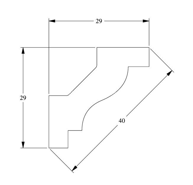 Потолочный плинтус Orac Decor Purotouch C230 белого цвета из полиуретана 29х29 мм 200 см