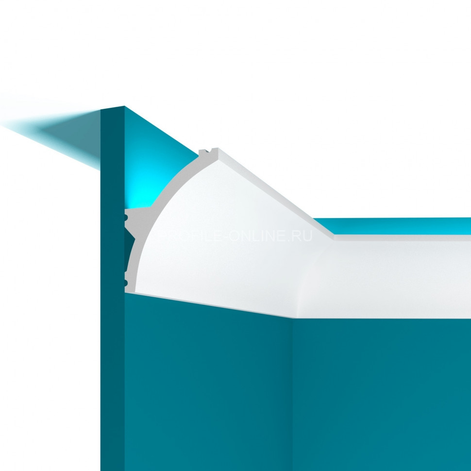 Потолочный плинтус Перфект Плюс P94 белый из ударопрочного полимера 60х79 мм 200 см