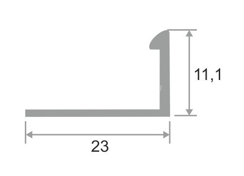 Латунный L-профиль 10 мм ЛПО-Г10 браш 2,7 м