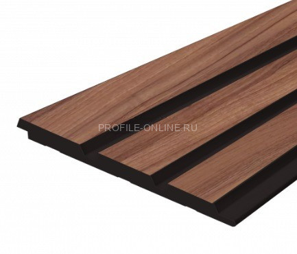 Отделочная стеновая декоративная панель с 3D эффектом Hiwood LV124 BR396K под дерево 120х12 мм из фитополимера 2,7 м