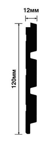 Отделочная стеновая декоративная панель с 3D эффектом Hiwood LV124 BR396K под дерево 120х12 мм из фитополимера 2,7 м