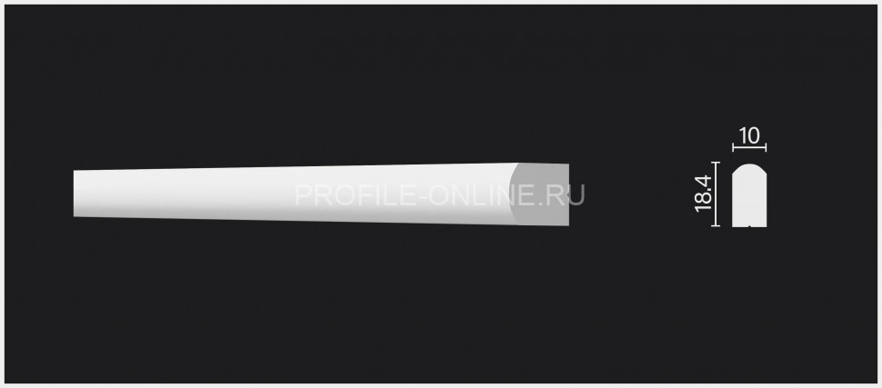 Декоративный молдинг 18.4х10 мм Decor-Dizayn DD638 полистирол белый, под покраску 2 м