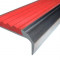 Алюминиевый угловой противоскользящий порог с резиновой вставкой 42х23 мм АУ-42/23 без покрытия красный 2,7 м