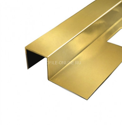 П-образный профиль закладной 12х12 мм из нержавеющей стали SS 304 FSBP017-12 GP S.S.304 золото полированное 2.7 м