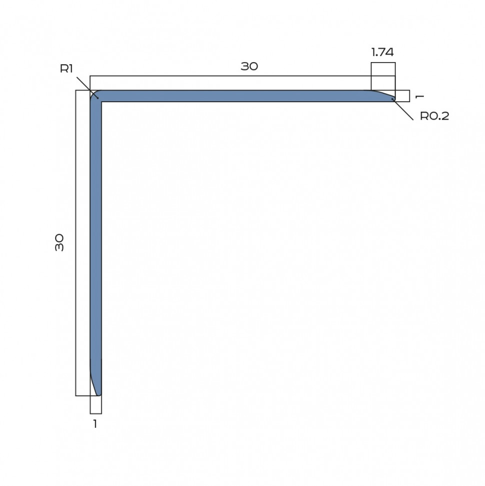 Алюминиевый уголок отделочный 30х30 мм NEEXY PV65-06-MBR бронза матовая 2.7м