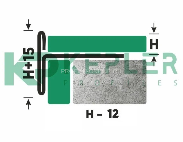 Т-профиль из нержавеющей стали закладной торцевой 12 мм FFT 12 P полированная сталь 270 см