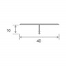 Т-профиль из алюминия 40 мм ПТ-40 белый муар 2.7 м