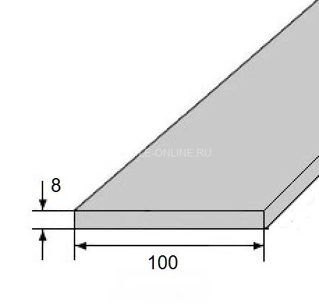 Алюминиевая полоса 100х8 мм 3 м
