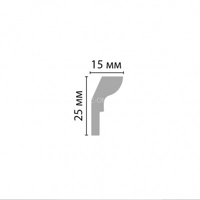 Плинтус потолочный гладкий DECOMASTER D111ДМ (25x15x2000) ударопрочный, белый, под покраску