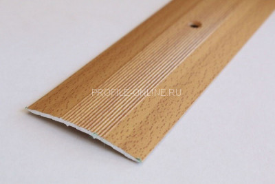 Одноуровневый порог алюминиевый с рифлением 39 мм А5 КД Бук светлый 2,7 м (упаковка 10 штук)