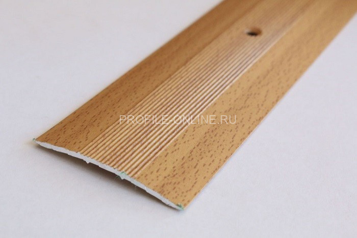 Одноуровневый порог алюминиевый с рифлением 39 мм А5 КД Бук светлый 2,7 м (упаковка 10 штук)