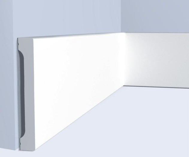 Напольный плинтус 18х130 мм HiWood B130V1 белый 200 см