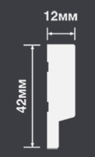 Финишный молдинг для стеновых панелей 12х42 мм Hiwood LF124A BR396 под дерево 270 см