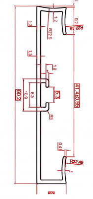 Фурнитура для плинтуса Евротрим C-60 алюминий черный