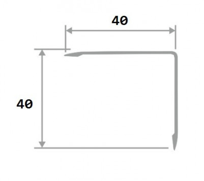 Уголок алюминиевый 40х40 мм ПН-40х40 графит глянец 2,7 м