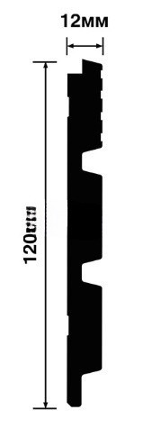 Отделочная стеновая декоративная панель с 3D эффектом Hiwood LV124 GN68 под дерево 120х12 мм из фитополимера 2,7 м