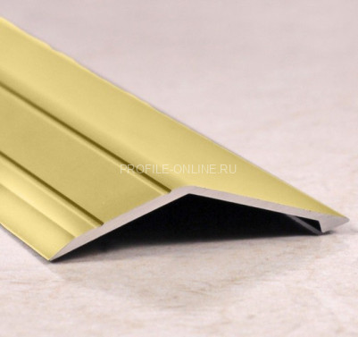 Алюминиевый порог разноуровневый 45х15 мм ПО-45х15 золото глянец 2,7 м