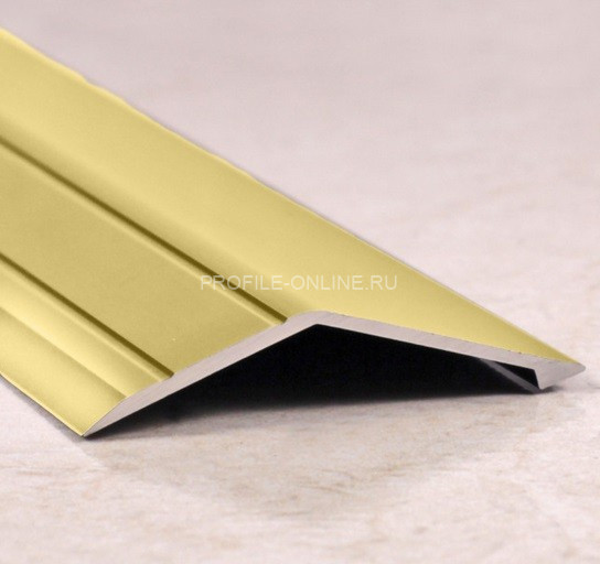 Алюминиевый порог разноуровневый 45х15 мм ПО-45х15 золото глянец 2,7 м