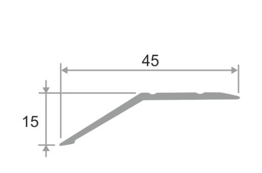 Алюминиевый порог разноуровневый 45х15 мм ПО-45х15 золото глянец 2,7 м