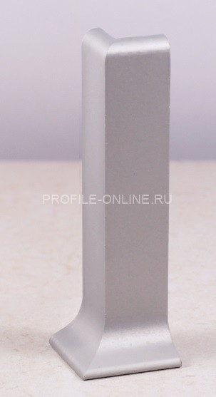 Уголок наружный для плинтуса напольного ПЛ-100 серебро матовое