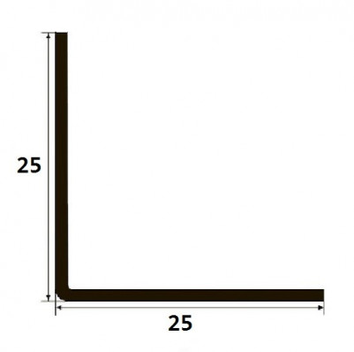 Латунный уголок равносторонний 25х25 мм полированный 270 см