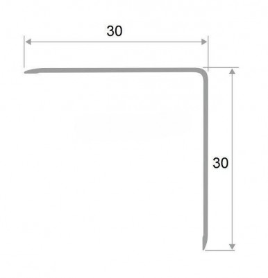 Равносторонний уголок из алюминия 30х30 мм ПН-30х30 серый муар 2.7 м