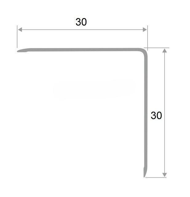 Равносторонний уголок из алюминия 30х30 мм ПН-30х30 серый муар 2.7 м