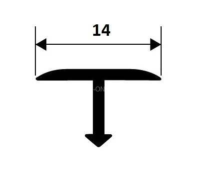 Латунный Т-профиль 14мм (FG14) Cezar PVL40 L хром 2,7м