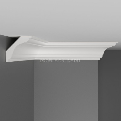 Плинтус потолочный гладкий DECOMASTER D124ДМ (50x50x2000) ударопрочный, белый, под покраску