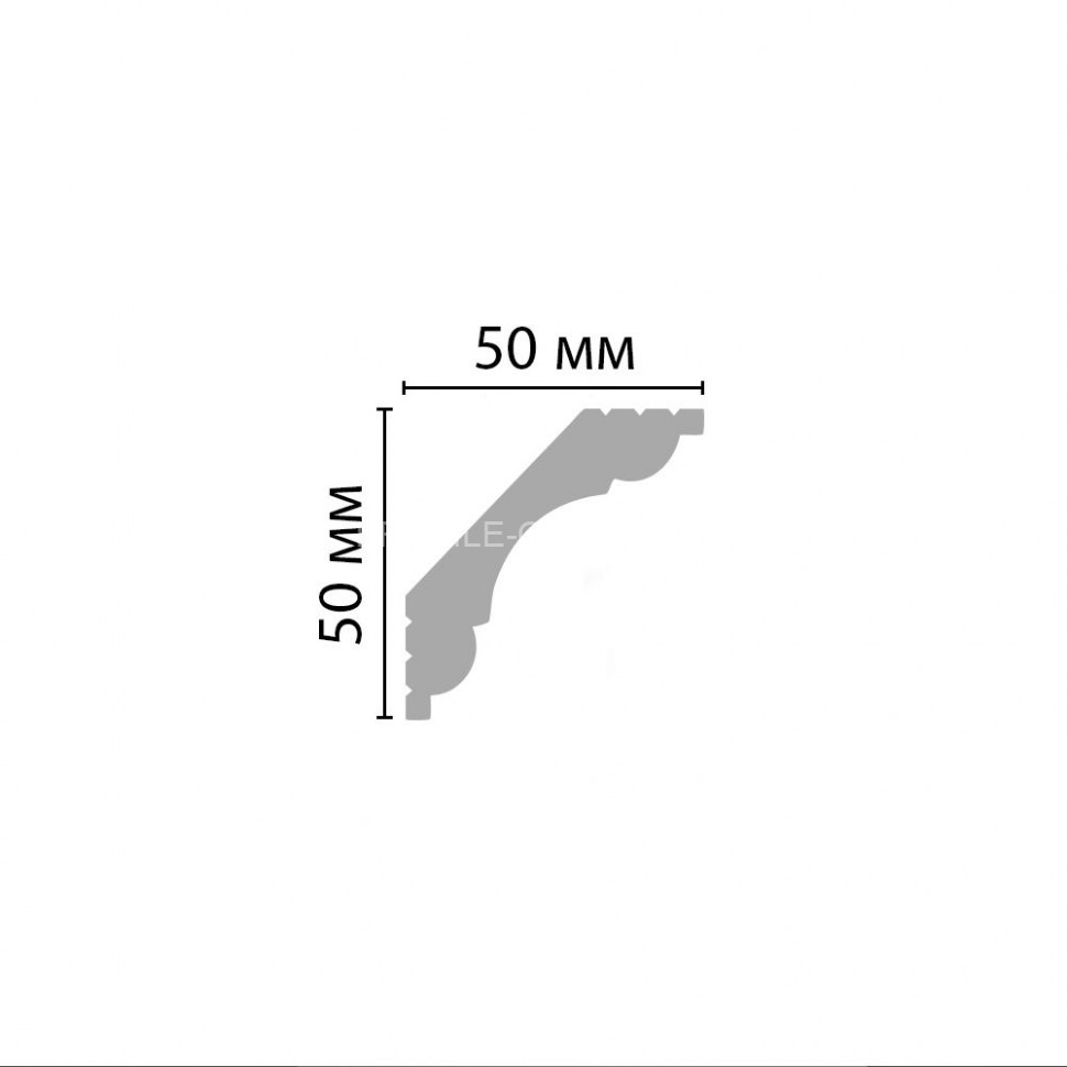 Плинтус потолочный гладкий DECOMASTER D124ДМ (50x50x2000) ударопрочный, белый, под покраску