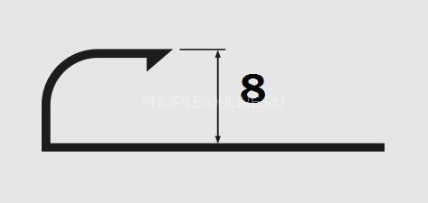 Алюминиевый С-образный профиль 8 мм PV13-06 бронза матовая 2,7 м