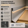 Напольный теневой плинтус с подсветкой из алюминия 50 мм ПЛDJ-50 серебро матовое 3м