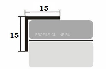 Алюминиевый уголок 15х15 равнополочный Л Беленый дуб 2,7 м (упаковка 10 штук)