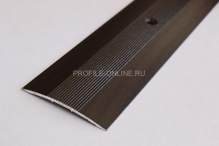 Одноуровневый порог алюминиевый с рифлением 39 мм А5 КД Венге 2,7 м (упаковка 10 штук)