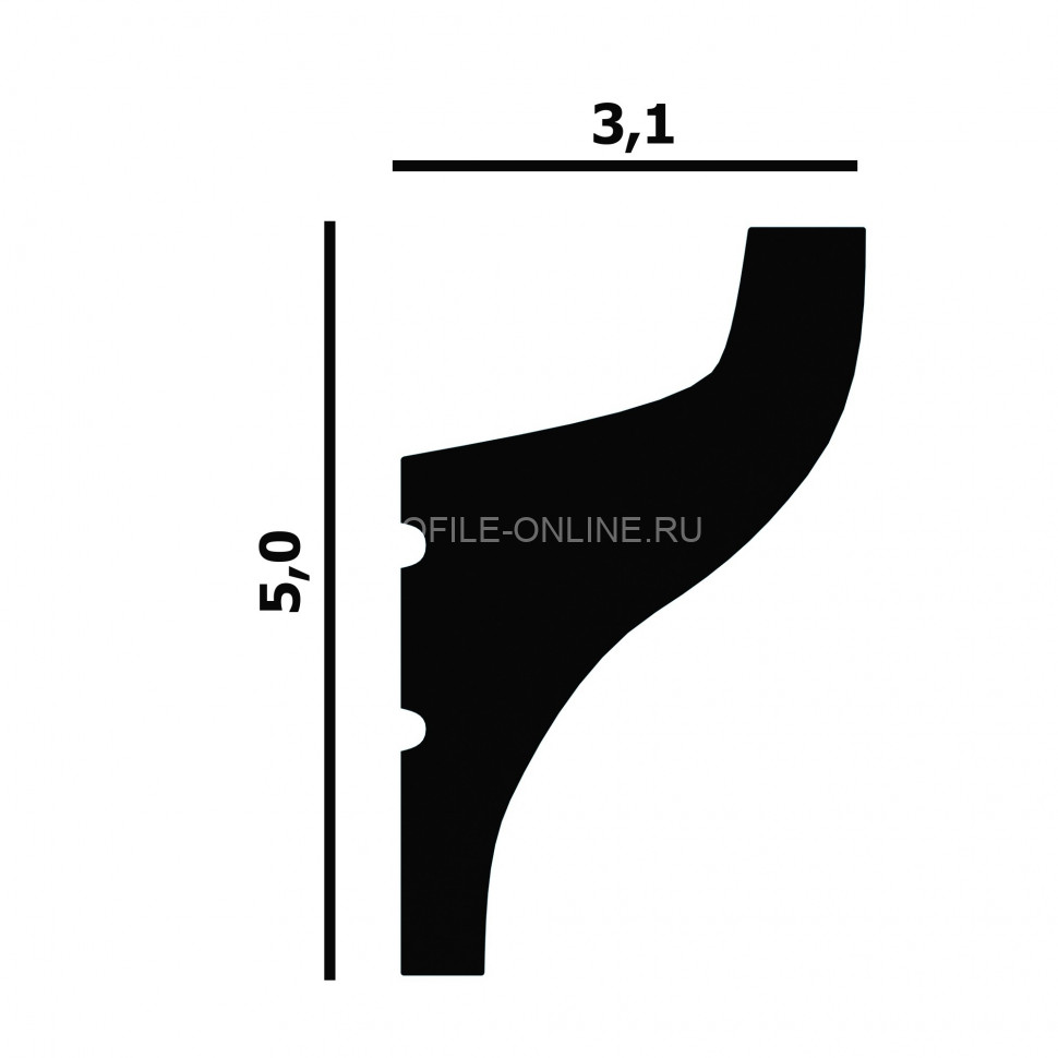 Потолочный плинтус Перфект Плюс P95 белый из ударопрочного полимера 31х50 мм 200 см
