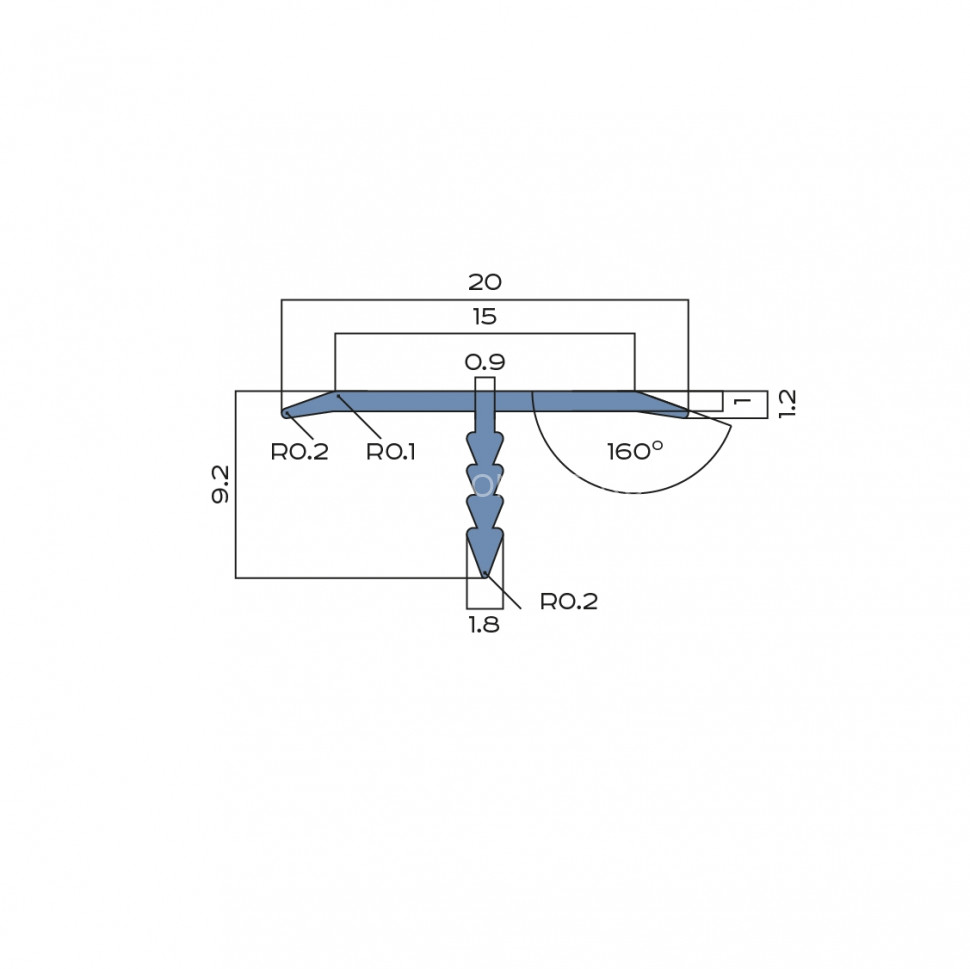 Т-образный профиль алюминиевый 20 мм NEEXY PV102-45 BBS-D серебро блестящее браш 2.7 м