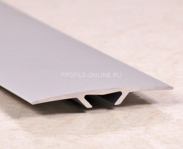 Одноуровневый порог алюминиевый 35 мм ПО-35 серебро матовое 2,7 м