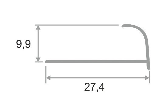 С-профиль алюминиевый 10 мм ПО-10 розовый глянец 2,7 м