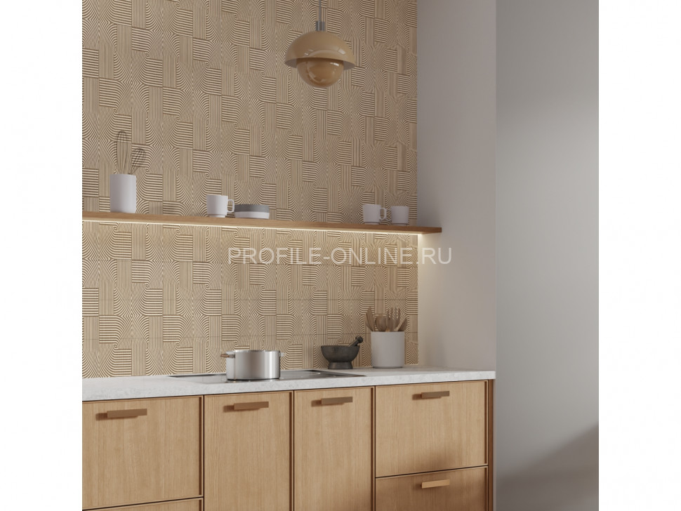 Отделочная стеновая декоративная панель с геометрическим узором HiWood Maximum DM625 BR48 композит 600мм х 4мм х 3м