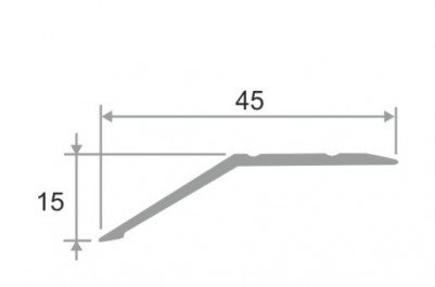 Алюминиевый порог разноуровневый 45х15 мм ПО-45х15 золото матовое 2,7 м