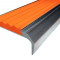 Алюминиевый угловой противоскользящий порог с резиновой вставкой 42х23 мм АУ-42/23 без покрытия оранжевый 2,7 м