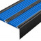 Алюминиевый противоскользящий угловой порог 70х22 мм с резиновыми вставками АУ-70-Антик серебро-синий 3 м