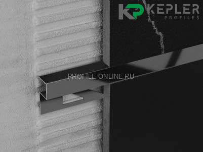 П-образный профиль закладной 12х12 мм из нержавеющей стали SS 304 FSBP017-12 BP S.S.304 черный полированный 2.7 м